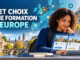 Étudiante utilisant l’intelligence artificielle pour comparer des formations universitaires en Europe.